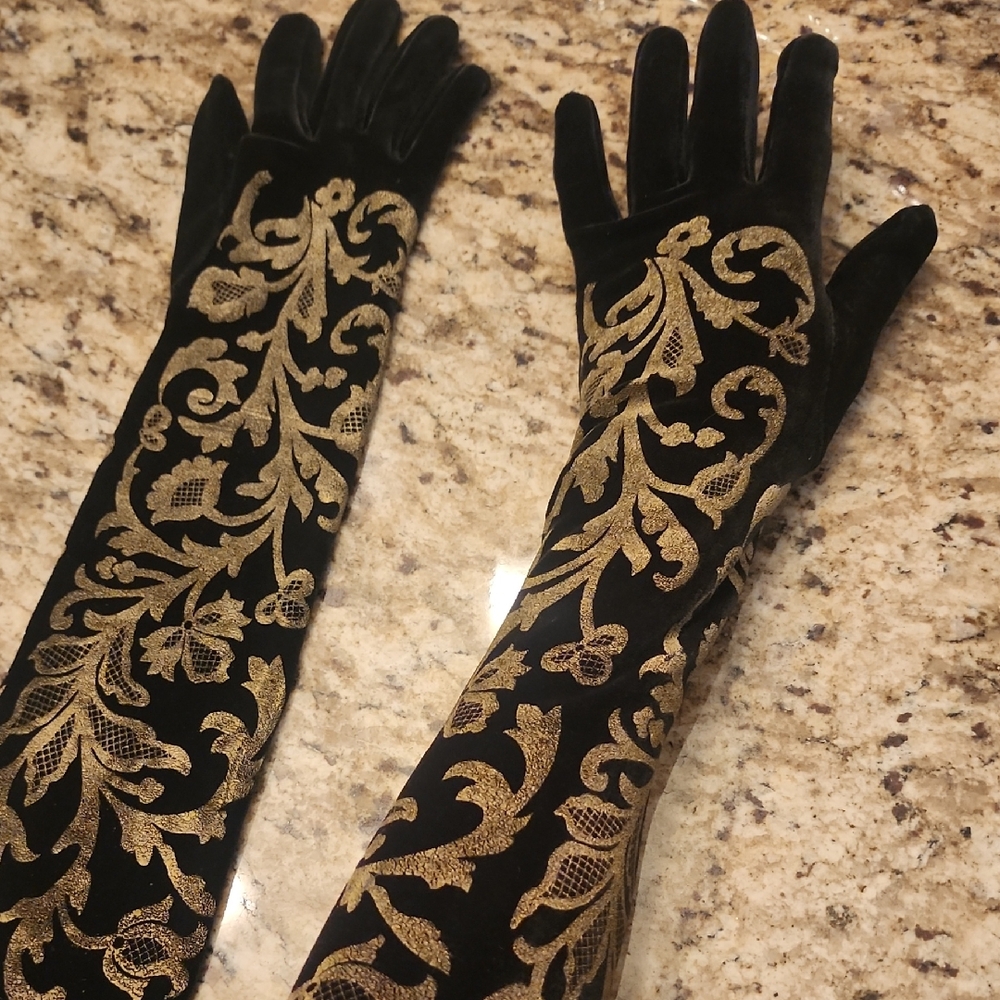Velvet Long Gloves Vintage